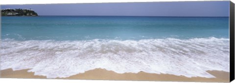 Framed Surf on the beach, Antigua, Antigua and Barbuda Print