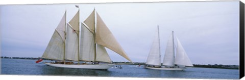 Framed Sailboats in the sea, Narragansett Bay, Newport, Newport County, Rhode Island, USA Print