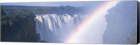Framed Rainbow over a waterfall, Victoria Falls, Zambezi River, Zimbabwe Print