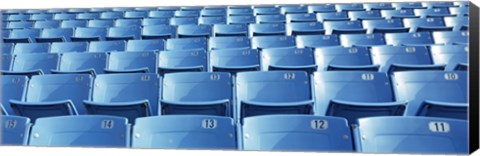 Framed Empty blue seats in a stadium, Soldier Field, Chicago, Illinois, USA Print