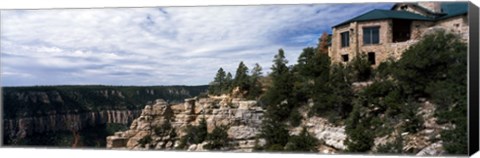 Framed Low angle view of a building, Grand Canyon Lodge, Bright Angel Point, North Rim, Grand Canyon National Park, Arizona, USA Print