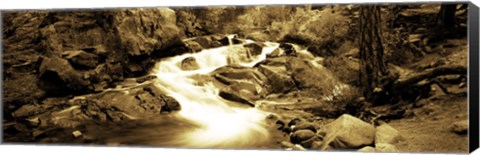 Framed Stream flowing through rocks, Lee Vining Creek, Lee Vining, Mono County, California, USA Print