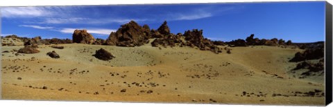 Framed Rocks on an arid landscape, Pico de Teide, Tenerife, Canary Islands, Spain Print