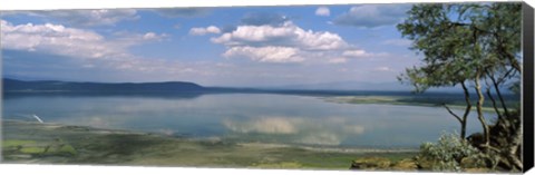 Framed Reflection of clouds in water, Lake Nakuru, Lake Nakuru National Park, Great Rift Valley, Kenya Print