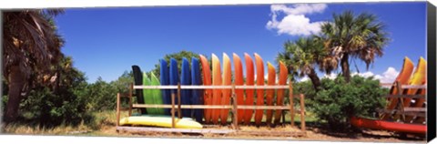 Framed Kayaks, Gulf Of Mexico, Florida, USA Print