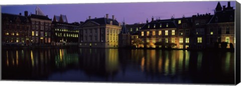 Framed Buildings at the waterfront, Binnenhof, The Hague, South Holland, Netherlands Print