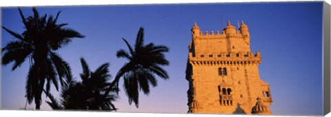 Framed Low angle view of a tower, Torre De Belem, Belem, Lisbon, Portugal Print