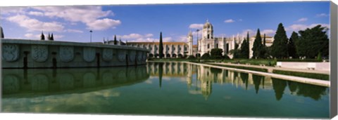 Framed Gardens Infront of Mosteiro Dos Jeronimos, Lisbon, Portugal Print