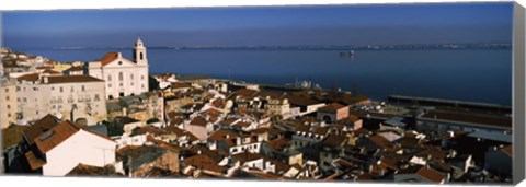 Framed High angle view of buildings in a city, Alfama, Lisbon, Portugal Print