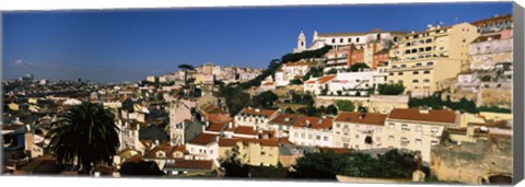Framed Buildings on the slopes of a city, Alfama, Lisbon, Portugal Print