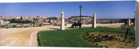 Framed Formal garden in a city, Alfama, Lisbon, Portugal Print