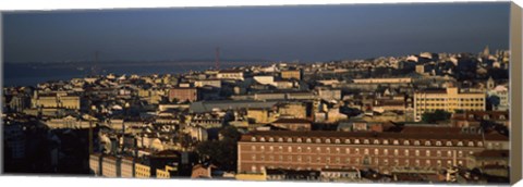 Framed Aerial view of Alfama, Lisbon, Portugal Print