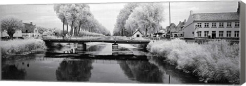 Framed Bridge across a channel connecting Bruges to Damme, West Flanders, Belgium Print