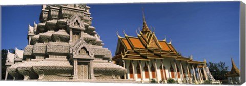 Framed Pagoda near a palace, Silver Pagoda, Royal Palace, Phnom Penh, Cambodia Print