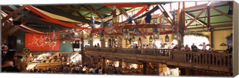 Framed Group of people in the Oktoberfest festival, Munich, Bavaria, Germany Print