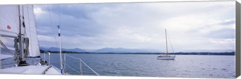 Framed Sailboats in a lake, Lake Starnberg, Munich, Bavaria, Germany Print