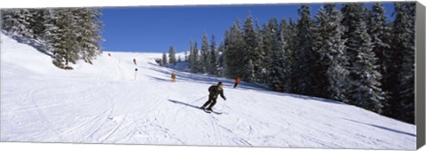 Framed Tourists skiing, Kitzbuhel, Westendorf, Tirol, Austria Print