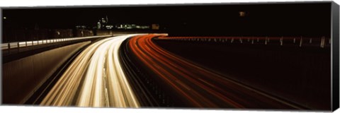 Framed Traffic on a road at evening, Highway B14, Stuttgart, Baden-Wurttemberg, Germany Print