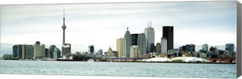 Framed Skyscrapers at the waterfront, CN Tower, Toronto, Ontario, Canada Print