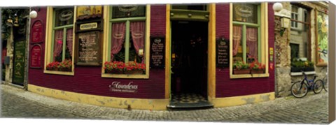 Framed Facade of a restaurant, Patershol, Ghent, East Flanders, Flemish Region, Belgium Print