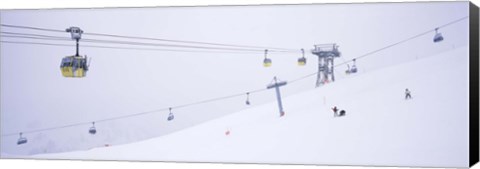 Framed Ski lifts in a ski resort, Arlberg, St. Anton, Austria Print