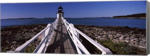 Framed Lighthouse on the coast, Marshall Point Lighthouse, built 1832, rebuilt 1858, Port Clyde, Maine, USA Print