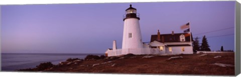 Framed Lighthouse on the coast, Pemaquid Point Lighthouse built 1827, Bristol, Lincoln County, Maine Print