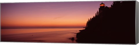 Framed Bass Head Lighthouse at dusk, Bass Harbor, Maine Print