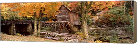 Framed Power station in a forest, Glade Creek Grist Mill, Babcock State Park, West Virginia, USA Print