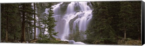 Framed Waterfall in a forest, Banff, Alberta, Canada Print