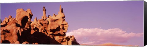 Framed Low angle view of cliffs, Fantasy Canyon, Uintah County, Utah (pink sky) Print