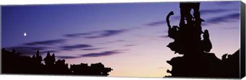 Framed Silhouette of Teapot Rock, Fantasy Canyon, Uintah County, Utah Print