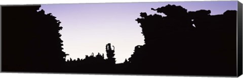 Framed Silhouette of rock formations, Teapot Rock, Fantasy Canyon, Uintah County, Utah Print