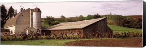 Framed Old barns, Palouse, Whitman County, Washington State Print