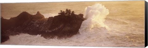 Framed High angle view of waves breaking at the coast, Big Sur, California, USA Print