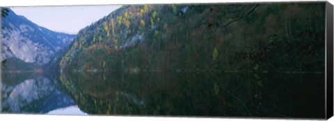 Framed Lake in front of mountains, Lake Toplitz, Salzkammergut, Austria Print