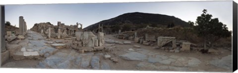 Framed Ruins of a temple, Temple of Domitian, Curetes Way, Ephesus, Turkey Print