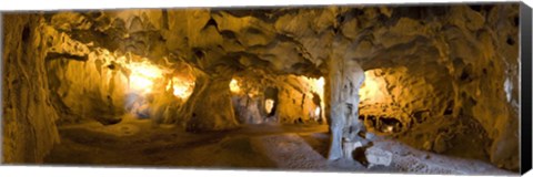 Framed Interiors of a prehistoric cave, Karain Cave, Ciglik, Antalya, Turkey Print