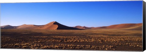 Framed Sand dunes in a desert, Sossusvlei, Namib Desert, Namibia Print