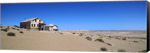 Framed Abandoned house in a mining town, Kolmanskop, Namib desert, Karas Region, Namibia Print