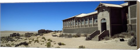 Framed Abandoned hospital in a mining town, Kolmanskop, Namib desert, Karas Region, Namibia Print
