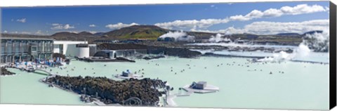 Framed Tourists at a spa lagoon, Blue Lagoon, Reykjavik, Iceland Print