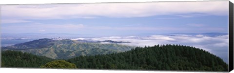 Framed View of San Francisco from Mt Tamalpais, Marin County, California, USA Print