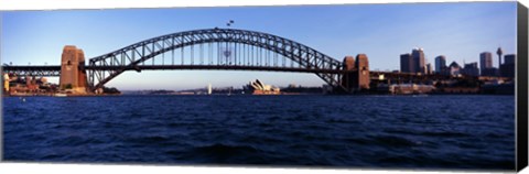 Framed Bridge across the sea, Sydney Harbor Bridge, McMahons Point, Sydney Harbor, Sydney, New South Wales, Australia Print