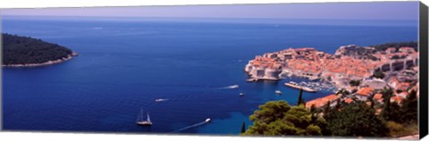 Framed Buildings at the waterfront, Dubrovnik, Dalmatia, Croatia Print