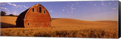 Framed Old barn in a wheat field, Palouse, Whitman County, Washington State Print