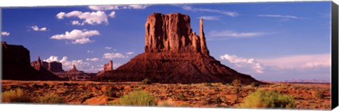 Framed Rock formations on a landscape, The Mittens, Monument Valley Tribal Park, Monument Valley, Utah, USA Print