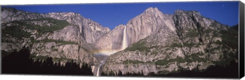 Framed Lunar rainbow over the Upper and Lower Yosemite Falls, Yosemite National Park, California, USA Print