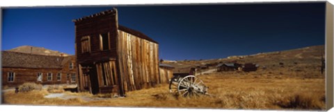 Framed Abandoned buildings on a landscape, Bodie Ghost Town, California, USA Print