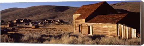 Framed Abandoned houses in a village, Bodie Ghost Town, California, USA Print